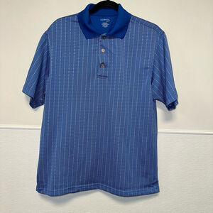 Men's George Golf Polo Shirt Medium Blue Striped (38/40) Short Sleeve